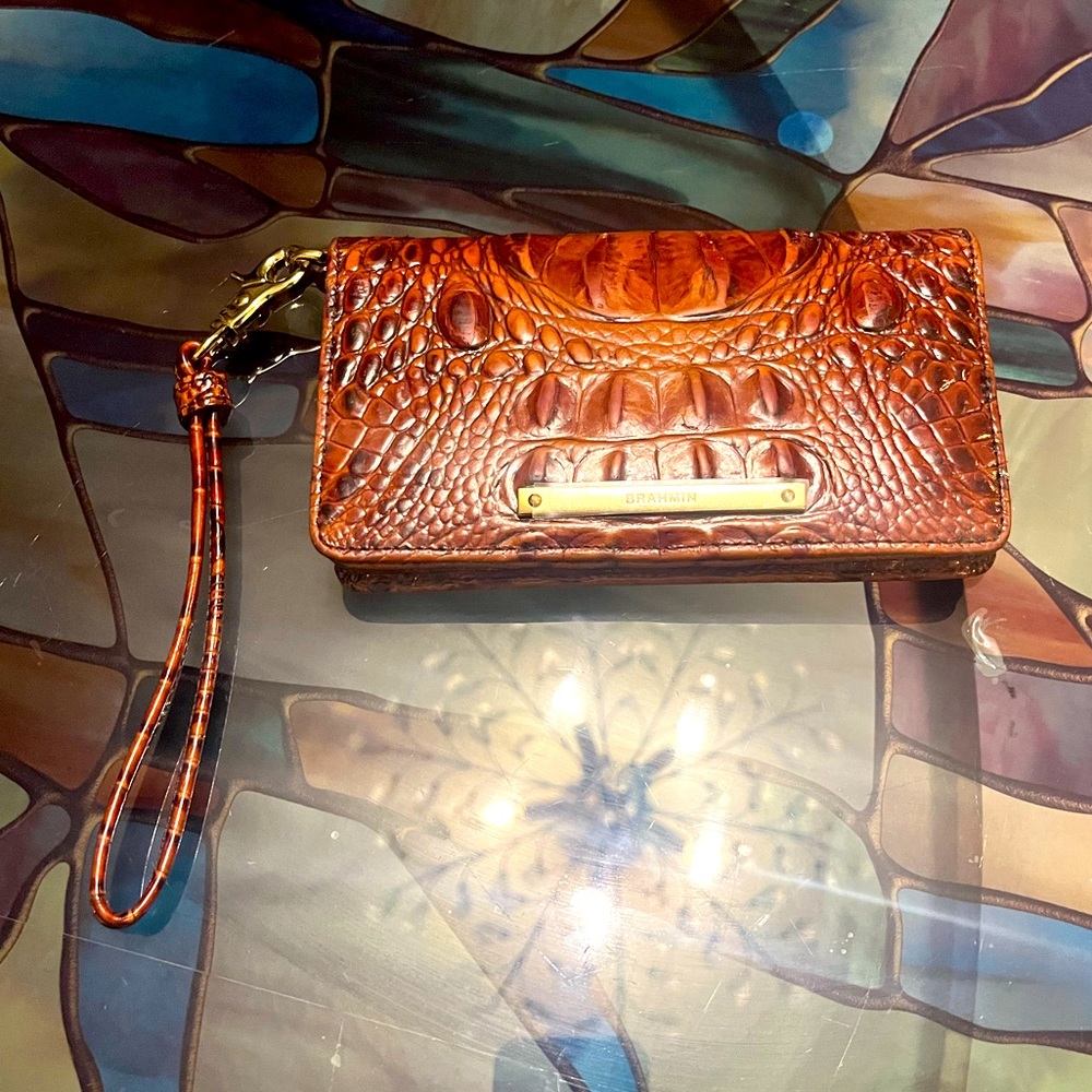 Brahim pecan colored wristlet
